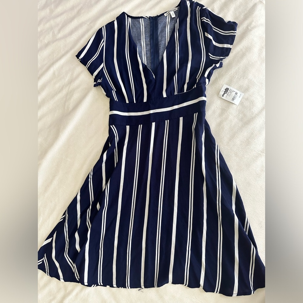 Navy striped dress